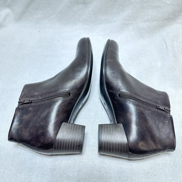 ECCO Shape M 35 Women's Leather Ankle Boot Brown US 9-9.5 / EU 40 double zipper - Picture 6 of 9